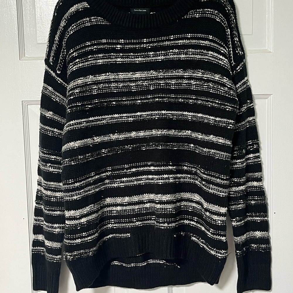 Calvin Klein Jeans Cozy Striped Black and White stripes Sweater